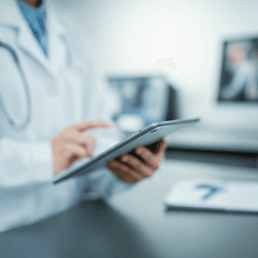 Modern medical laboratory with diagnostic equipment and healthcare professional